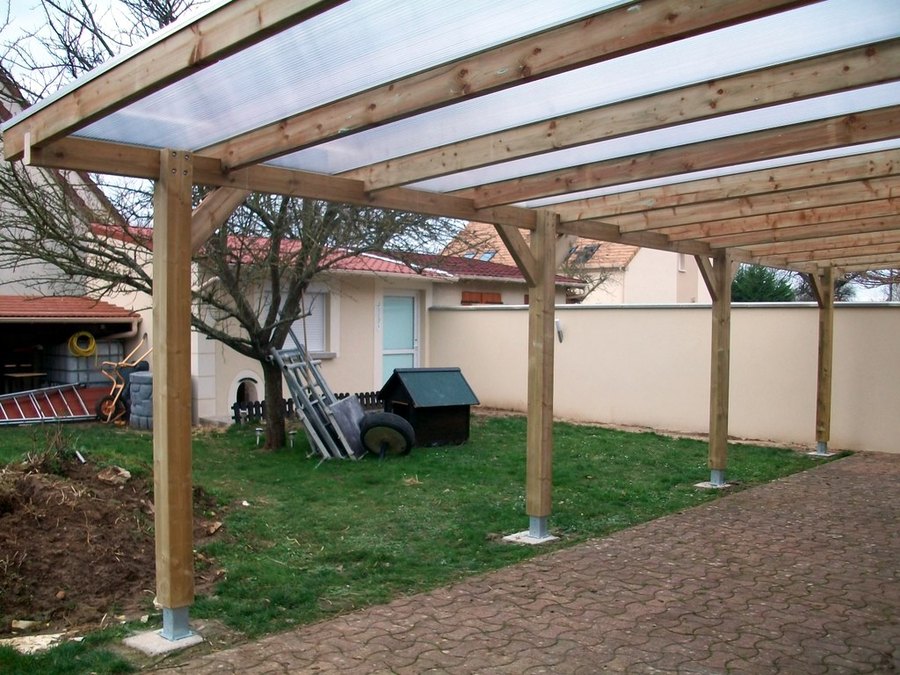 pergola bois toit polycarbonate