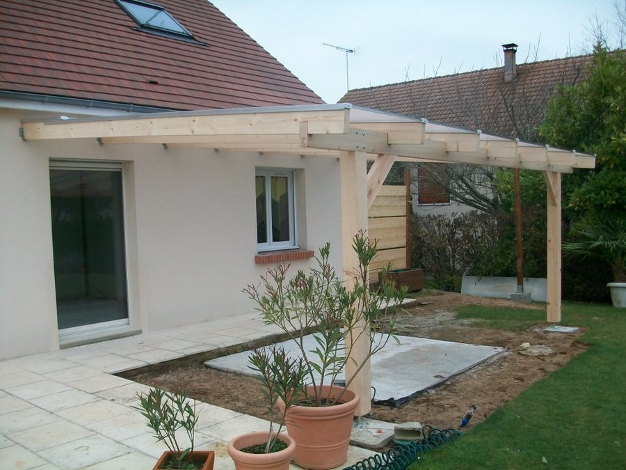 pergola bois toit polycarbonate