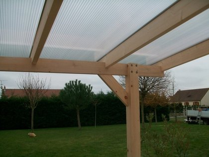 pergola 6.00 x 4.50 metres sapin Toiture polycarbonate